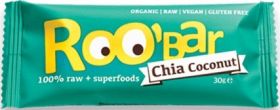 Roo'Bar Organic Chia and Coconut Raw Superfoods Bar 30g x20