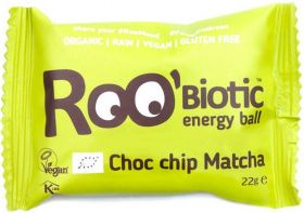 Roo'Biotic Organic Chocolate Chip Matcha Raw Energy Ball 22g x20