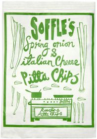 Soffles Oven Roasted Pitta Chips - Spring Onion & Italian Cheese (Sharing Bag) 165g x9