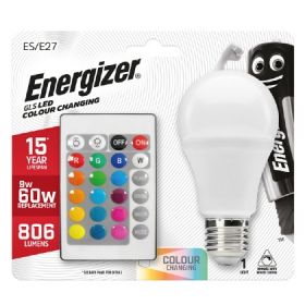 Enegizer colour changing E27 GLS LED RGB+W with remote
