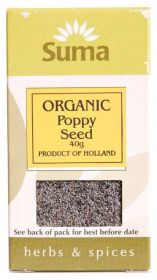 Suma Organic Poppy Seed Blue 40g x6
