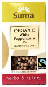 Suma Fair Trade & Organic White Peppercorns 25g x6