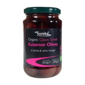 Sunita Olives Organic Kalamon Olives 6x360g