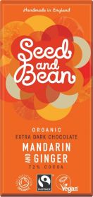 Seed & Bean Organic & Fairtrade Dark Mandarin & Ginger Choc 75g
