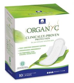 Organ(y)c Sanitary Pads Night folded Wings 100% ctn 10pcs (GOTS certified)