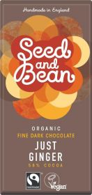 Seed & Bean Organic & Fairtrade Dark Just Ginger Choc 75g