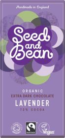 Seed & Bean Organic & Fairtrade Dark Lavender Choc 75g