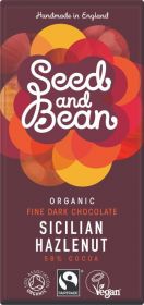 Seed & Bean Organic & Fairtrade Dark Sicilian Hazelnut Choc 75g