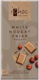 iChoc ORG White Nougat Crisp Rice Chocolate 80g