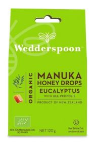 Wedderspoon Eucalyptus Natural Manuka Honey Drops (20 drops Per Box) 120g-Single