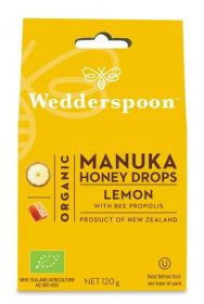 Wedderspoon Lemon Natural Manuka Honey Drops (20 Drops Per Box) 120g-Single