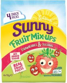Whitworths Sunny Fruit Mix Ups Strawberries & Sultanas (4x18g)